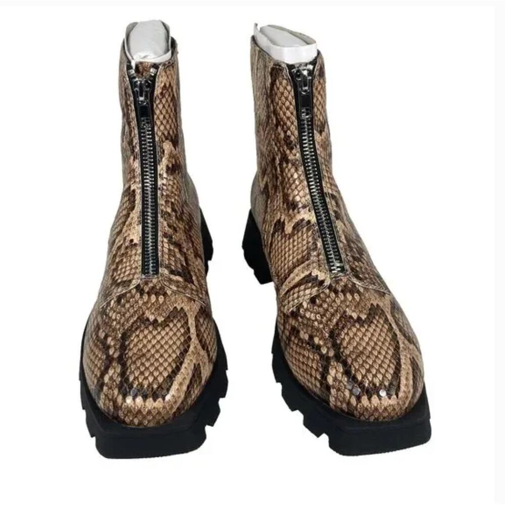 Katy Perry The Darling Snake Print Combat Boots True Taupe Multi Size 7 Women